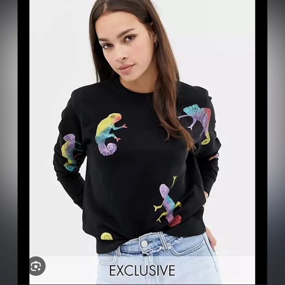 NWT We Are Hairy People hand painted chameleons. Size xs. - Picture 1 of 5